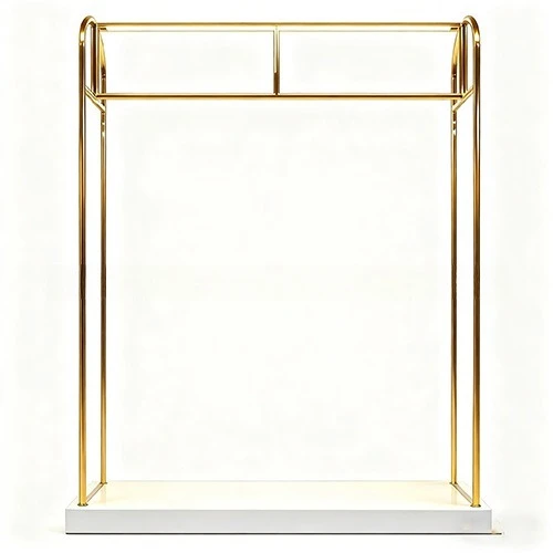 Manufacturer custom stainless steel gold floor rack men's and women's clothing store display rack wholesale display rack