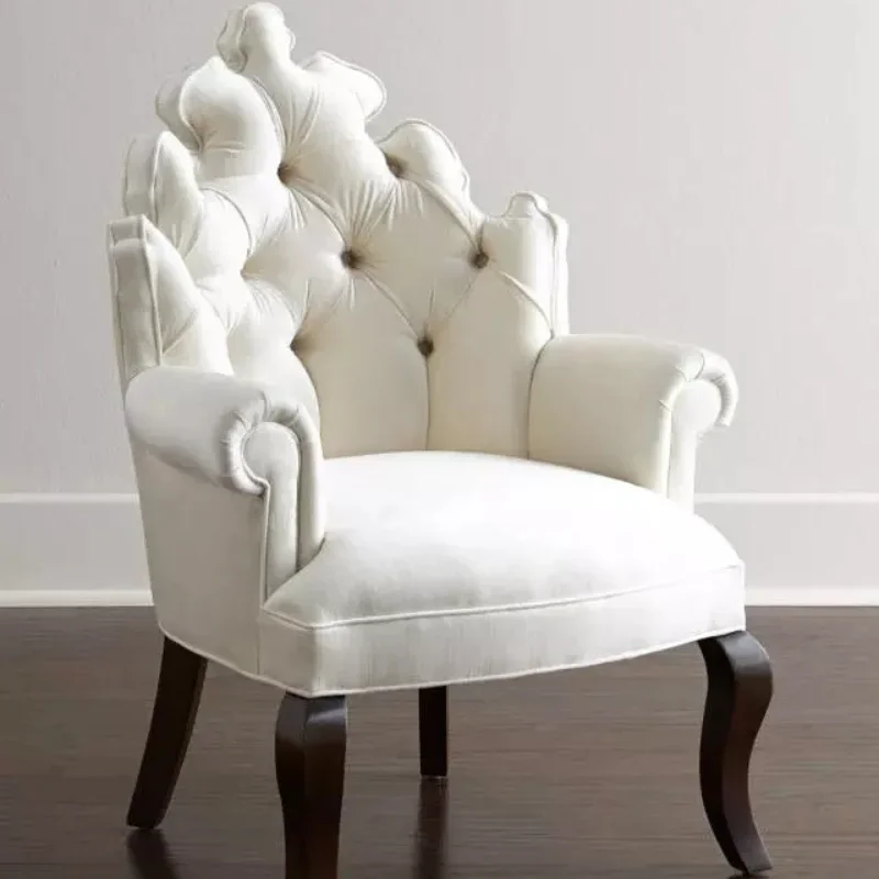

American Fabric Creative French Pastoral Linen Pull Buckle Princess Chair Children's Chair Personality Single-Seat Sofa Chair