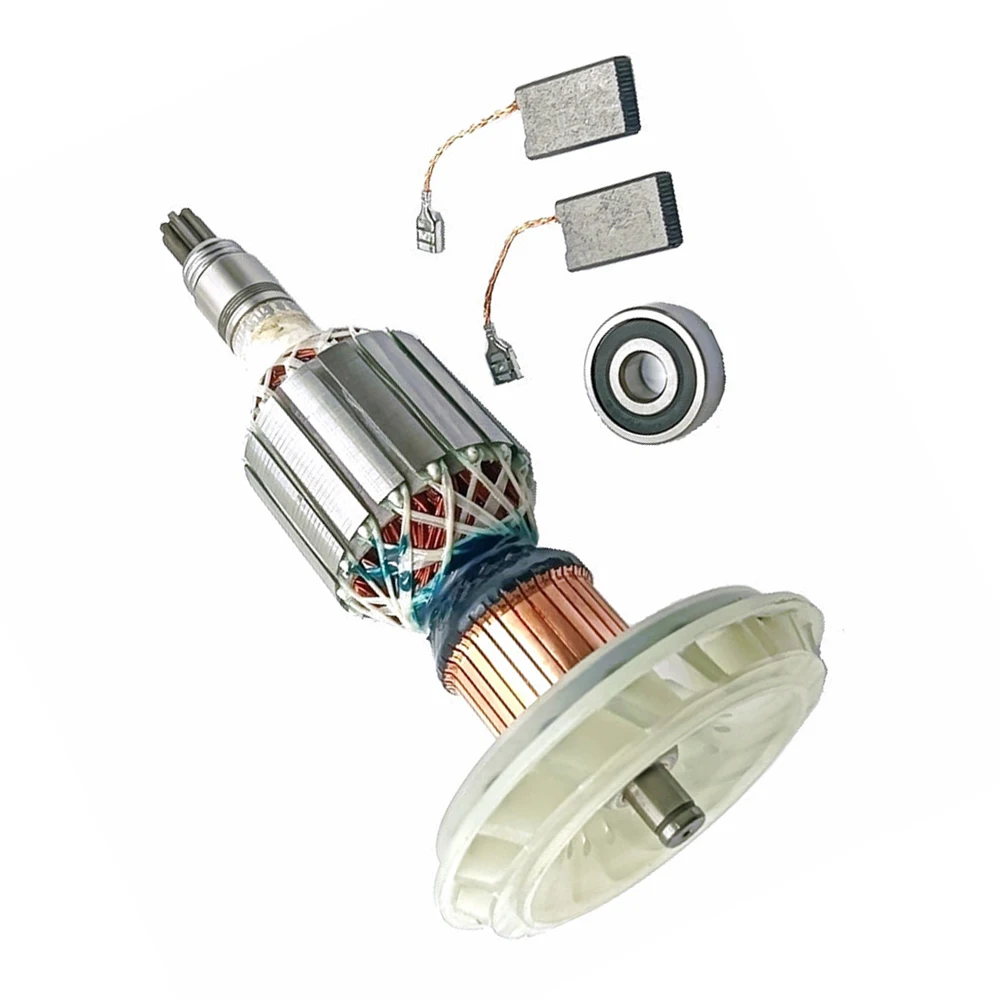 

Armature Rotor Anchor With Carbon Brushes Bearings For GSH11E For GBH10DE 11223EVS Angle Grinde AC220V-240V Rotor Anchor