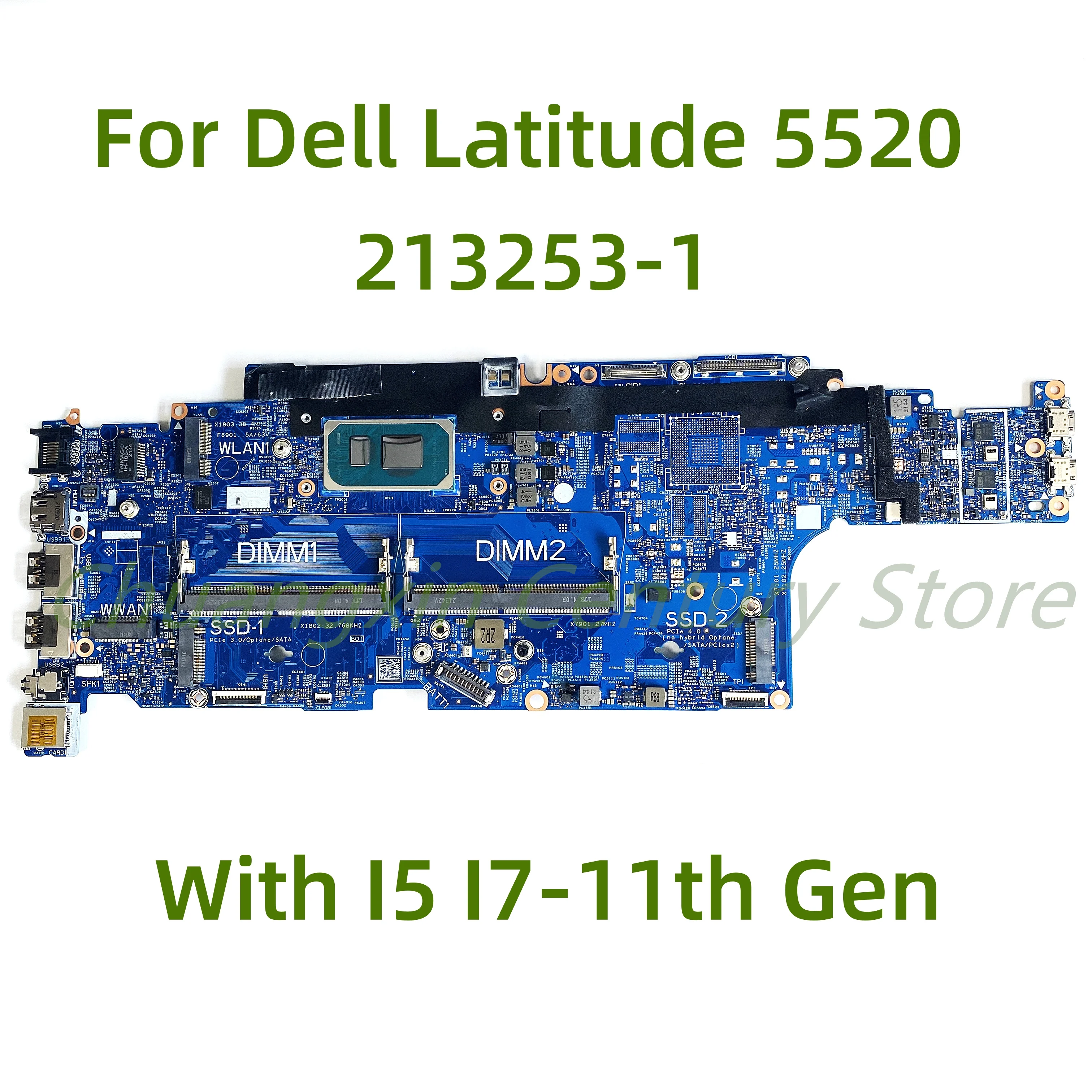 

Подходит для материнской платы ноутбука Dell Latitude 5520 213253-1 с зеркальным процессором I5 100%, Протестировано, полностью работает