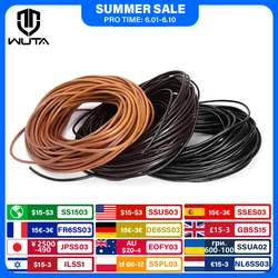 WUTA 2/5 Meters 100% Genuine Leather Cord Round Rope 1.5-6mm Leather Strap Strings Woven Rope Jewelry Necklace Bracelet Lace
