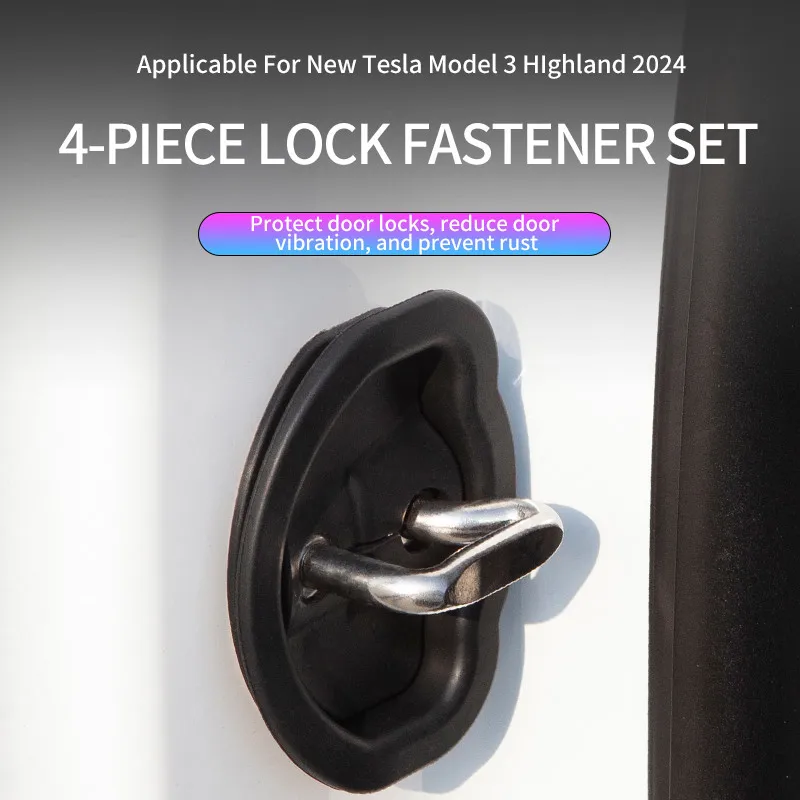 For Tesla Model Y 2023 Silicone Door Lock Protection Buckle Cover For Tesla Model 3 2024 Door Lock Latches Cover Accessories