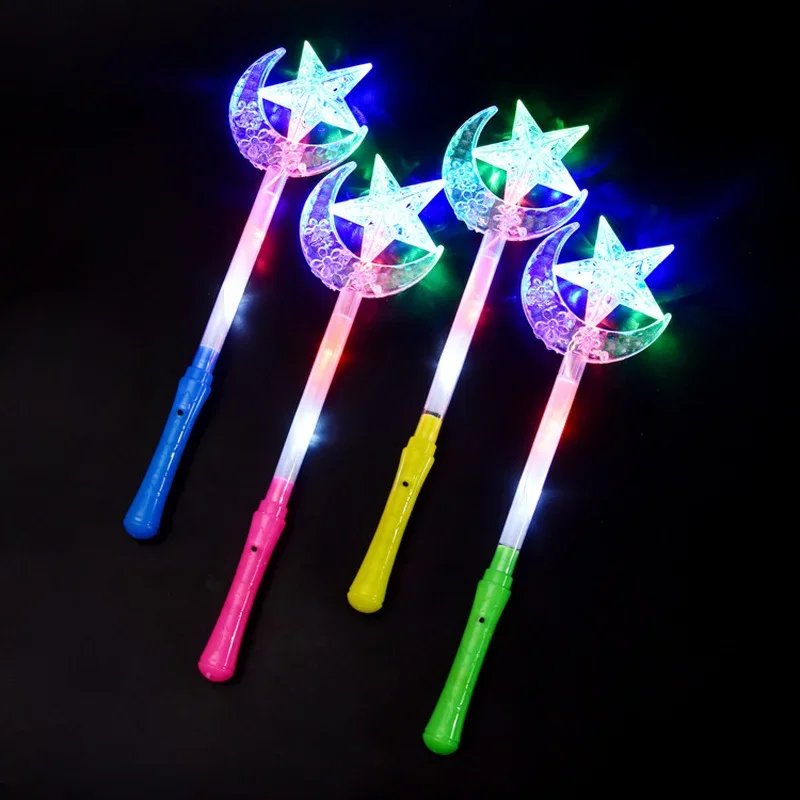 12pcs LED Moon Star Light Stick Magic Wand Glow Party Birthday Christmas Halloween Wedding Festival