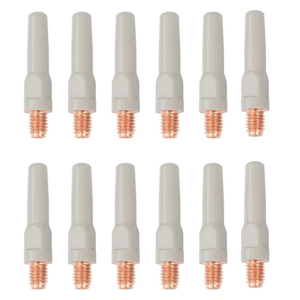 12PCS Non Coating Welding Tips 45x1.2mm Copper Nozzle For 15AK Torchs Accessory MIG/TIG Welding Slag Protection Tool