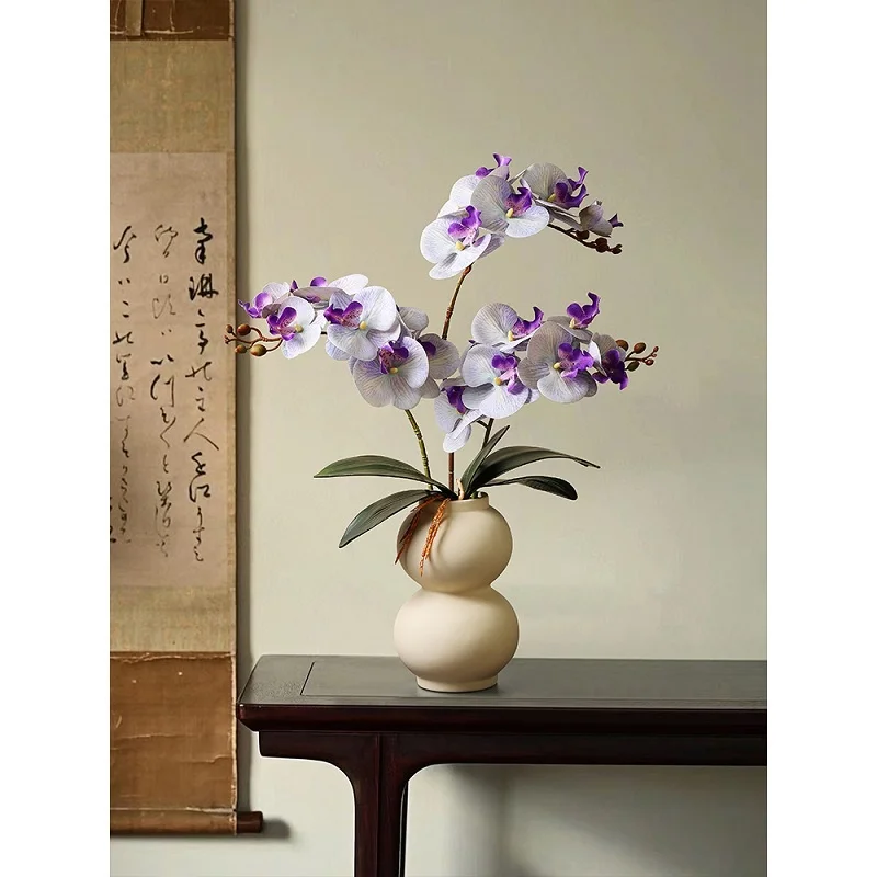 

Creative Simulation Phalaenopsis Potted With Flower Living Room Table Green Plants Artificial Flowers Chinese Artificial Flower