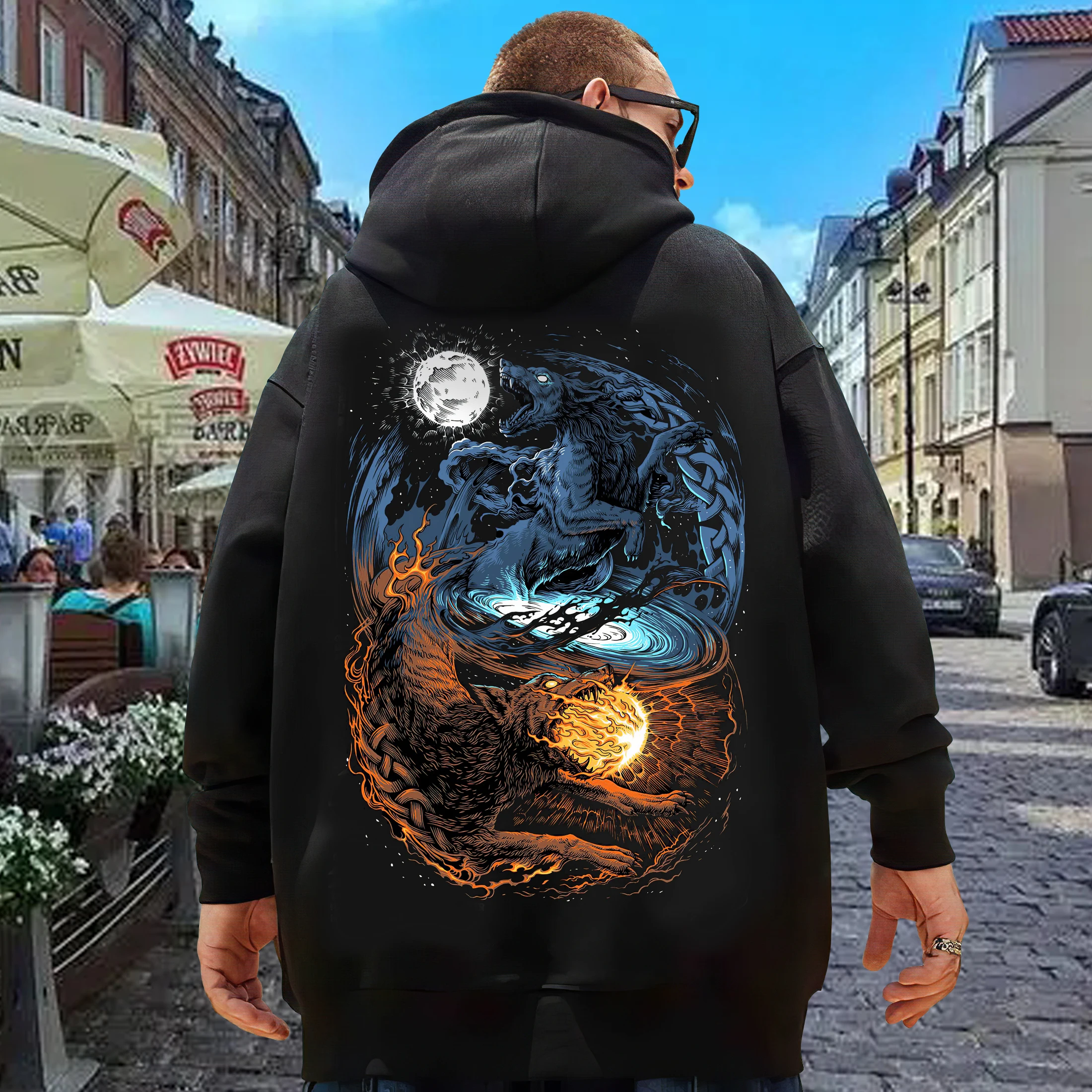 Hoodie Men Streetwear Long Sleeve Anime Wolf Sweatshirt Oversized Top Clothing Hoodie Fashion Hoodie Panda Sweater 9xl 8xl 7xl