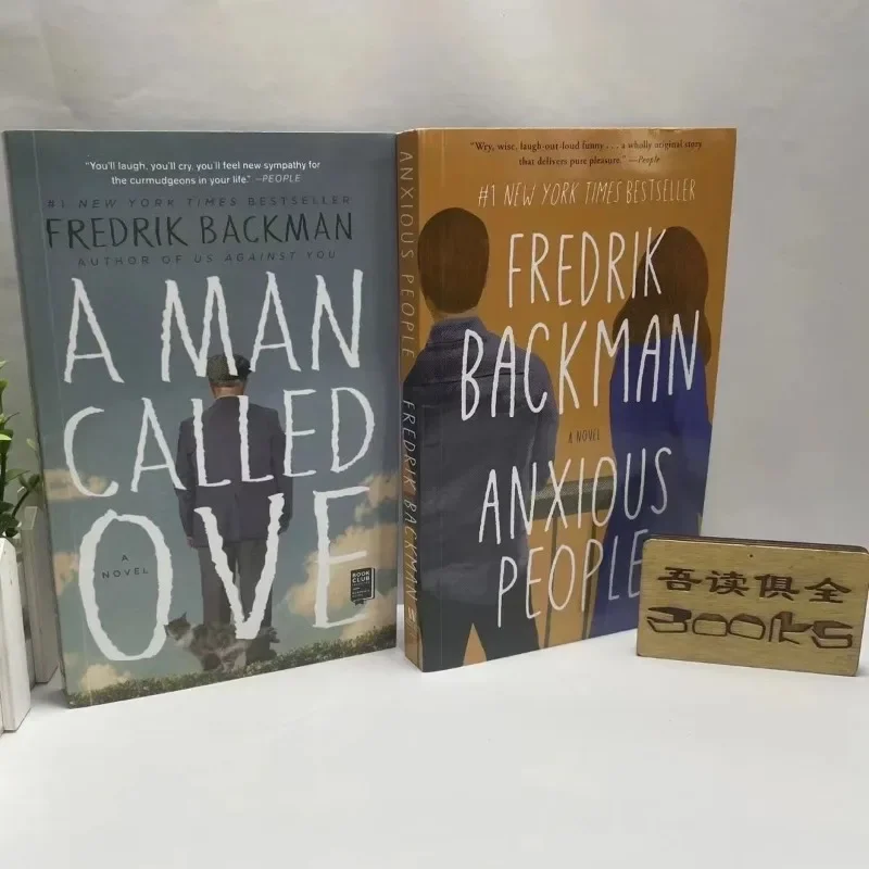 Juego de 2 libros en inglés de Fredrik Backman, libro de personas inquietas y un hombre llamado Ove