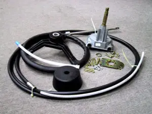 Marine Engine Turbine Rotary Kit Mechanical Cable & Wheel 10-18Ft Steering Cable Steering Helm Single Rotary Gear