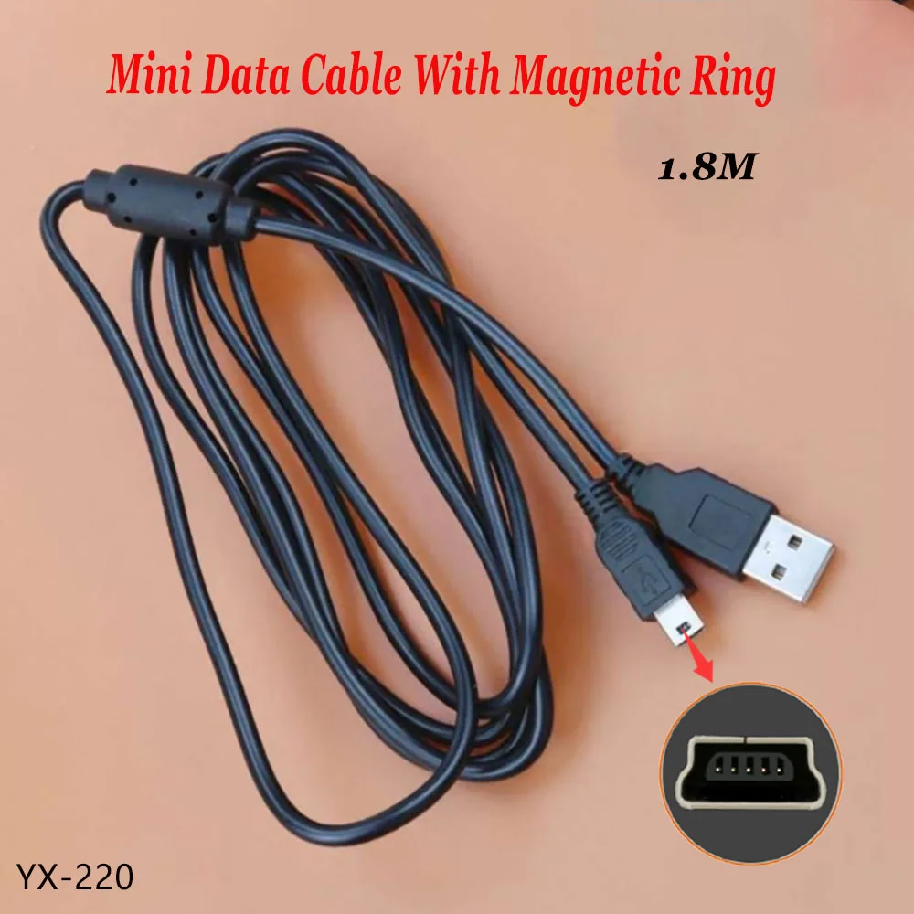 1/2/5PCS 1.8m Mini T-shaped Data Cable USB2.0 Pure Copper Wire With Magnetic Ring For PS3 Controller Wireless Charging Cable image 3