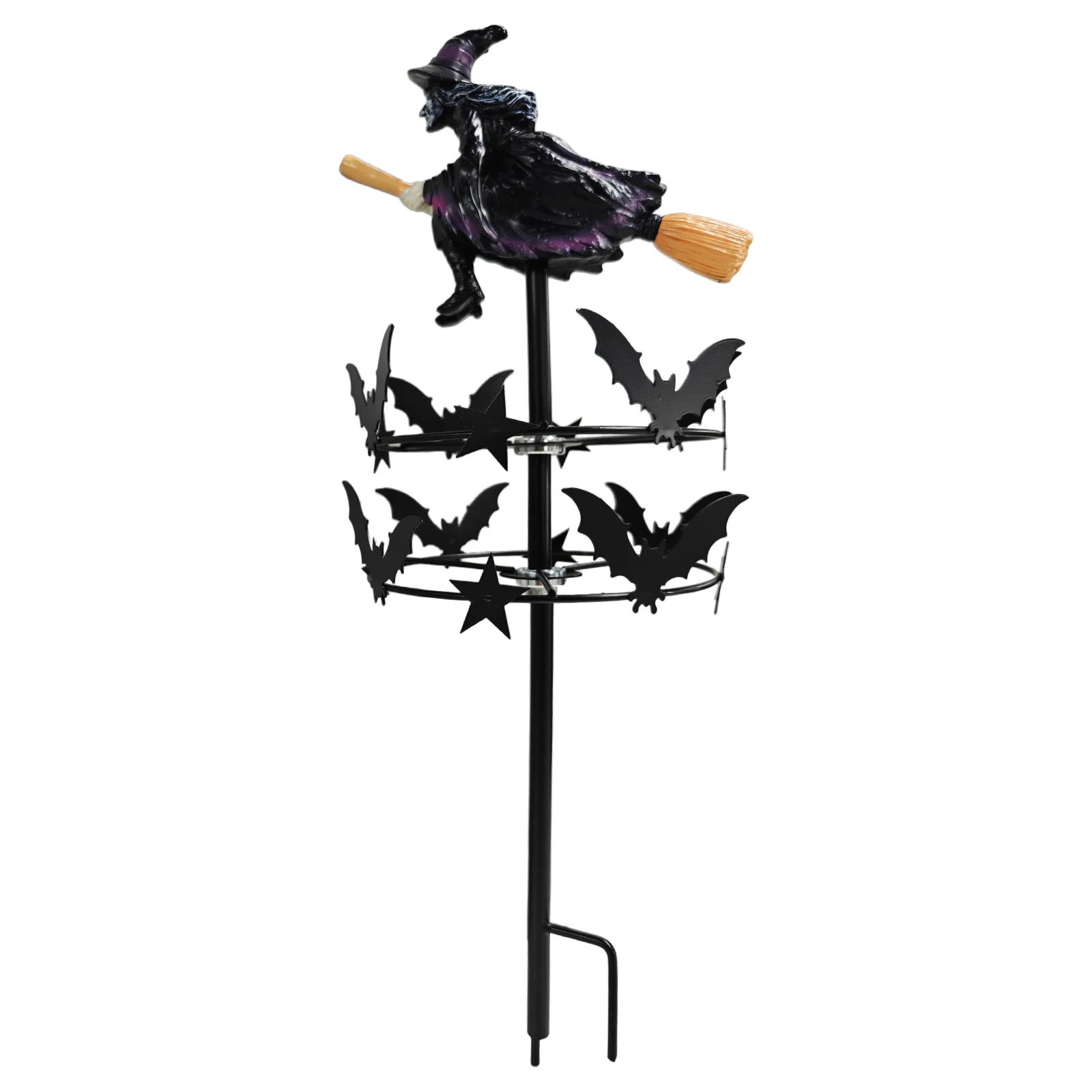 Mystery Witch Garden Wind Spinner Outdoor Witch Garden Stake Magic Witches Garden Windmill for Lawn Yard Flower Bed Walkway