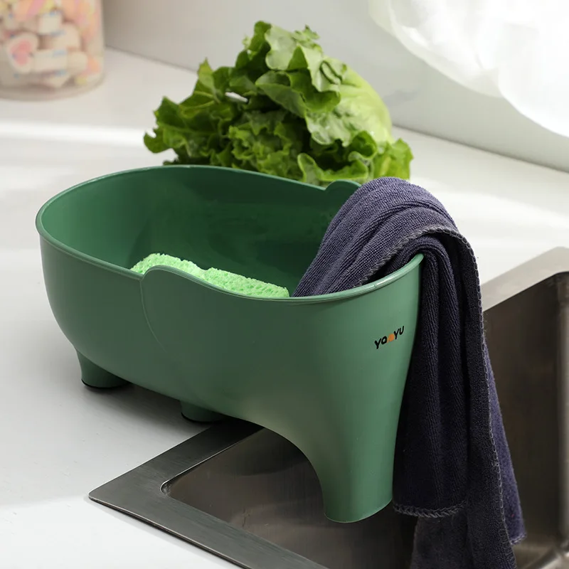 Elephant Drain Basket Multi-purpose Kitchen Storage Drain Basket Household Fruit and Vegetable Basket Plastic Storage Basket