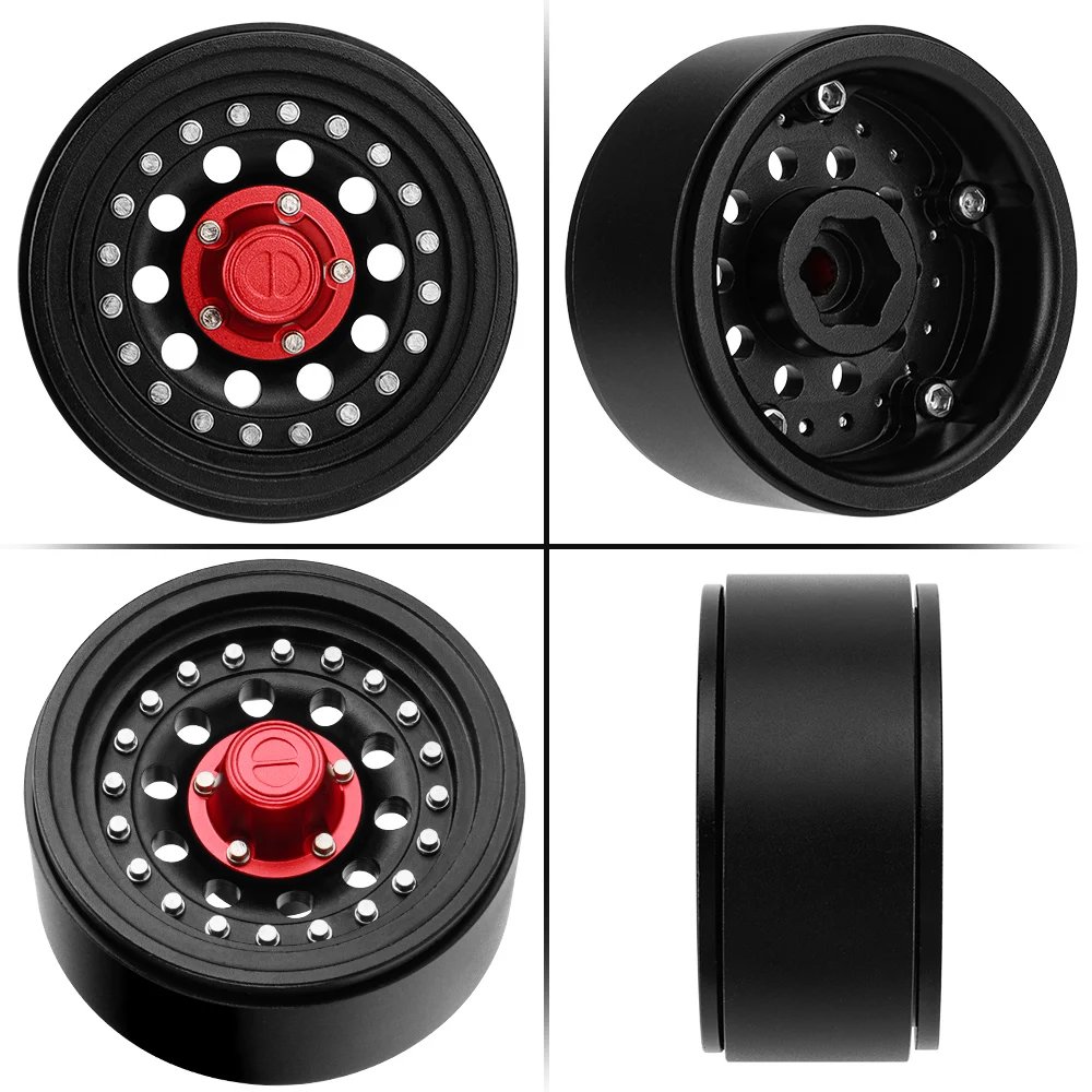 GLOBACT 1.9 비드락 휠 RC 휠 림 세트 휠 허브 시뮬레이션 레트로 휠 (TRX4 TRX6 Axial SCX10 I II III VS4-10 GEN7 8 호환)