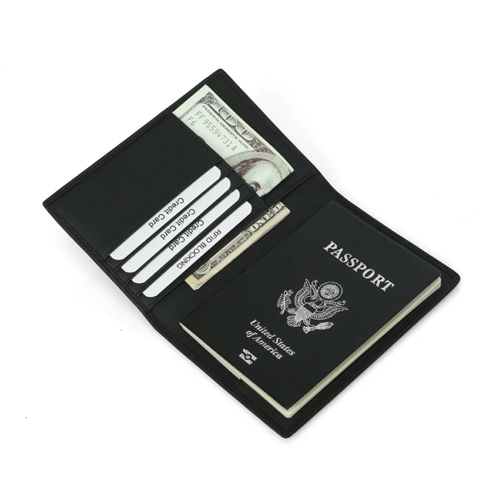 RFID Pu Leather Passport Cover Cards for Family Anti-theft Travel Passport Holder Travel Wallet Holder Wallet Case for Women Man