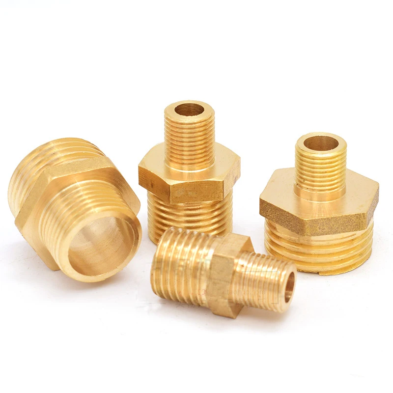 Brass Pipe Hex Nipple Fitting Quick Coupler Adapter 1/8 1/4 3/8 1/2 3/4 1 BSP Male to Male Thread Water Oil Gas Connector