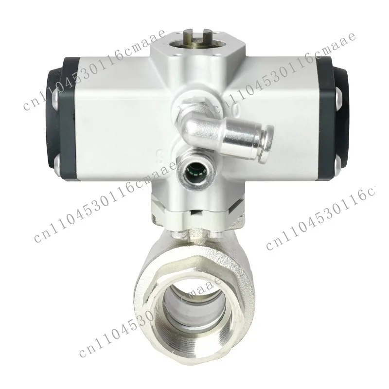 1S Open 1/4 - 1 Inch Two-Way BSP NPT Threaded OEM Supported Nickel Plated Brass Pneumatic Actuated Ball Valve