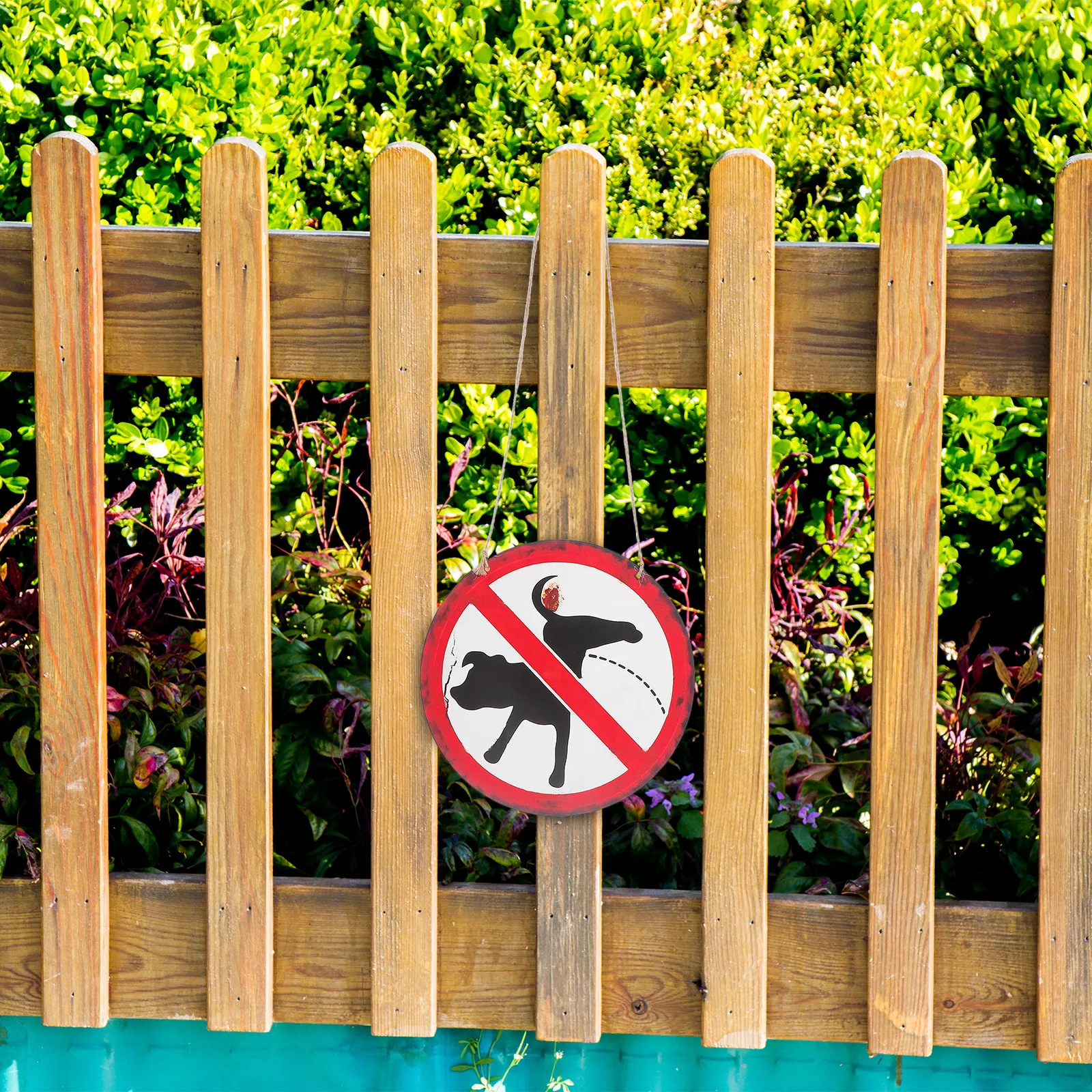 Vintage No Dog Poop Warning Sign Garden Decorative Yard Sign Keep Lawn Clean Dog Poop Control Pee Signs Lawn Ornaments view 6