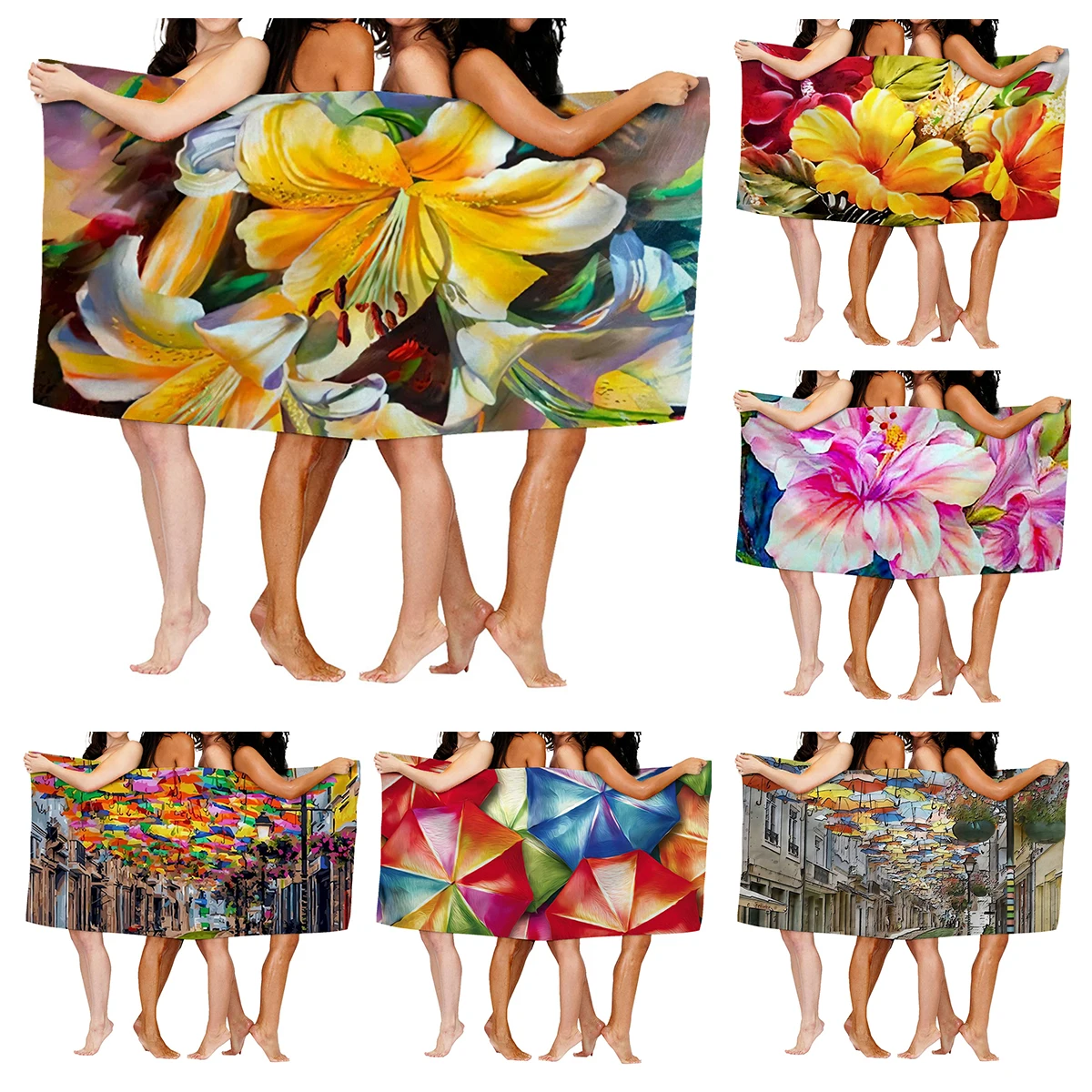 Home bath towels for the body towels bathroom quick drying microfiber beach towel Oil painting style man large sports towel