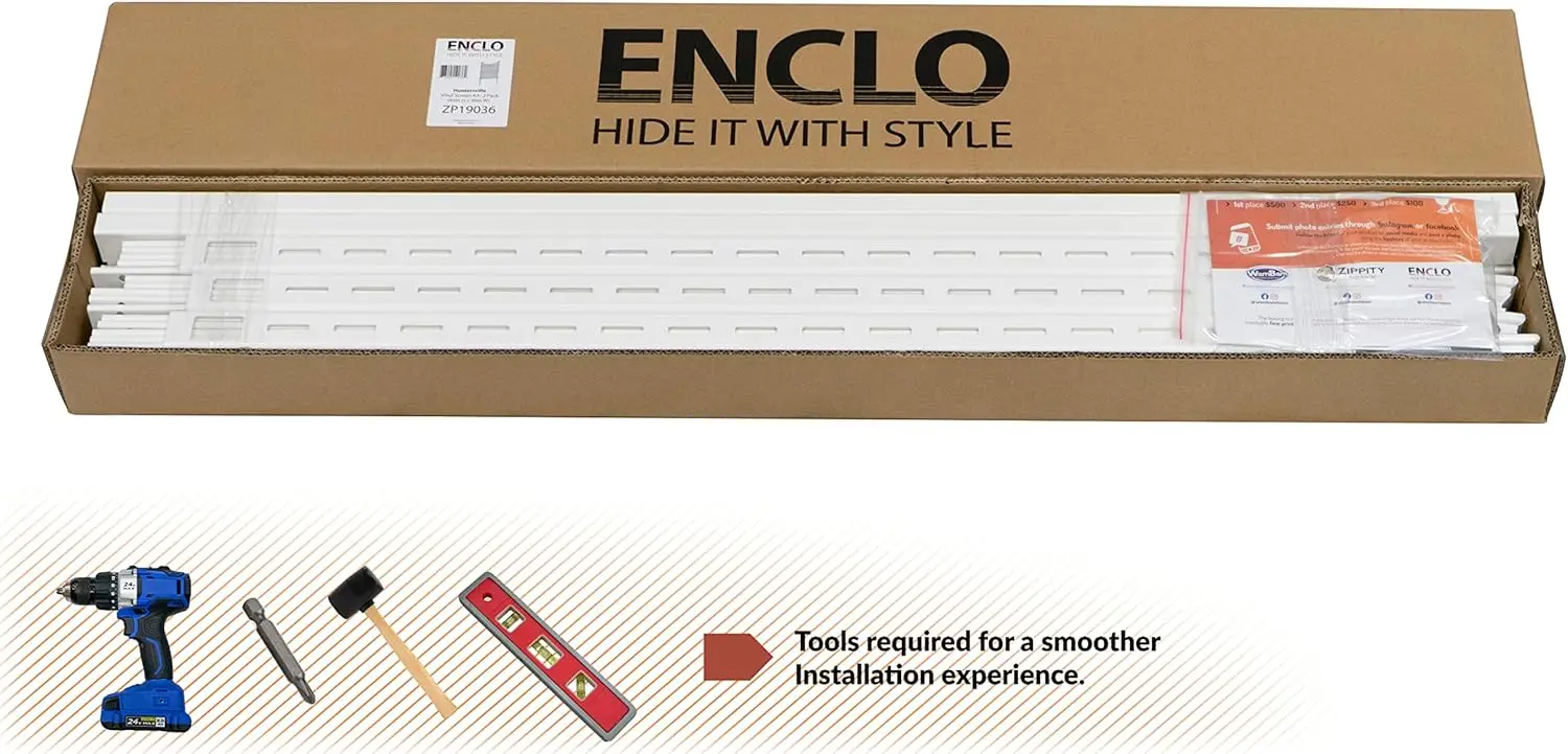 45"H x 36"W White Vinyl Privacy Screen, 2 Panels for Outdoor Enclosure and Fence with Easy Installation