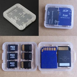 8 in 1 Clear Plastic Memory Card Case Stick Micro SD TF Card Storage Box Protection Transparent Memory Card Storage Boxes