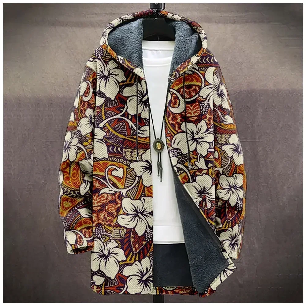 

Мужские кардиганы, пальто, этнический геометрический узор, художественная графика, плюшевая толстая зимняя повседневная уличная одежда с принтом, одежда унисекс