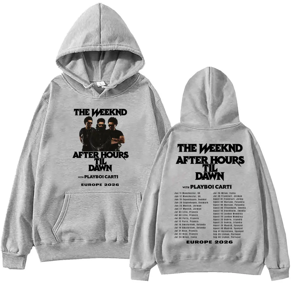 The Weeknd Hoodie After Hours Til Dawn Tour Print Pullover Men Women Vintage Hip Hop Streetwear Sweatshirt Oversized