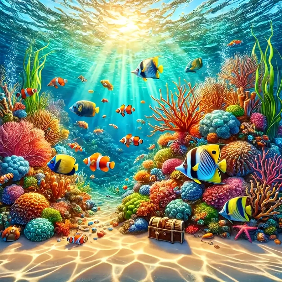 

1024/500 PCS Jigsaw Puzzles Colorful Coral Reef animal Home Decor Games Landscape Puzzles Educational Toys Birthday Gifts