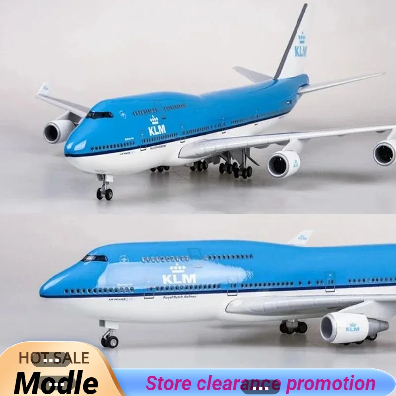 

1/157 47CM Airplane Boeing 747 B747 KLM Royal Dutch Airlines Model Light Wheel Diecast Plane Collection Airliner Gift Toys Show