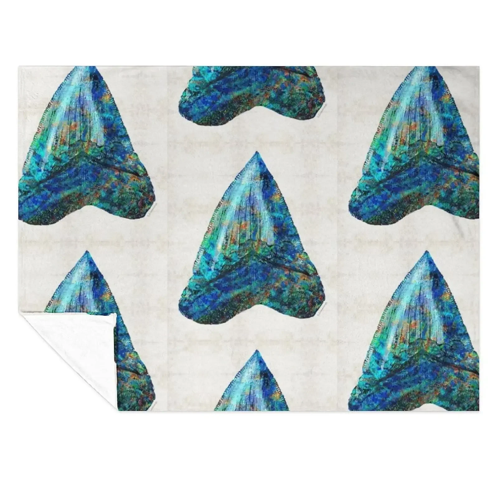 

Blue Shark Tooth Art by Sharon Cummings Throw Blanket For Decorative Sofa Bed Fashionable Retros decorative Blankets