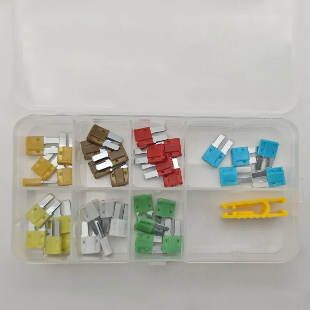 Micro2-Sicherungskombinations-Set, 35-teilig, verbesserte Auto-Sicherungskombination (5-30A), mit Ausziehwerkzeug für Auto, Schiff, LKW, SUV, Wohnmobil, Sicherungsersatz