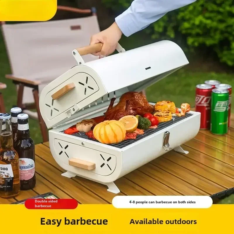 Double Sided, BBQ Grill, Outdoor Cookout, Camping, Portable,  Household, Two  Foldable,   Heating