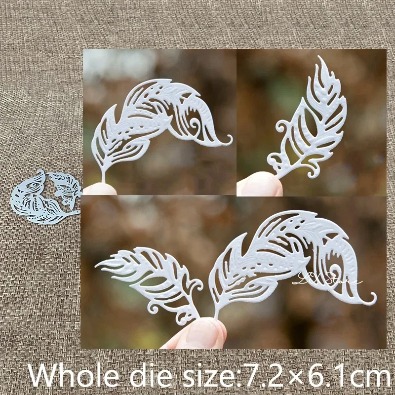 

Новый дизайн, металлические трафареты для вырезания, 2 шт., вырубные формы для скрапбукинга с перьями, для альбомов, бумажных открыток, тиснения