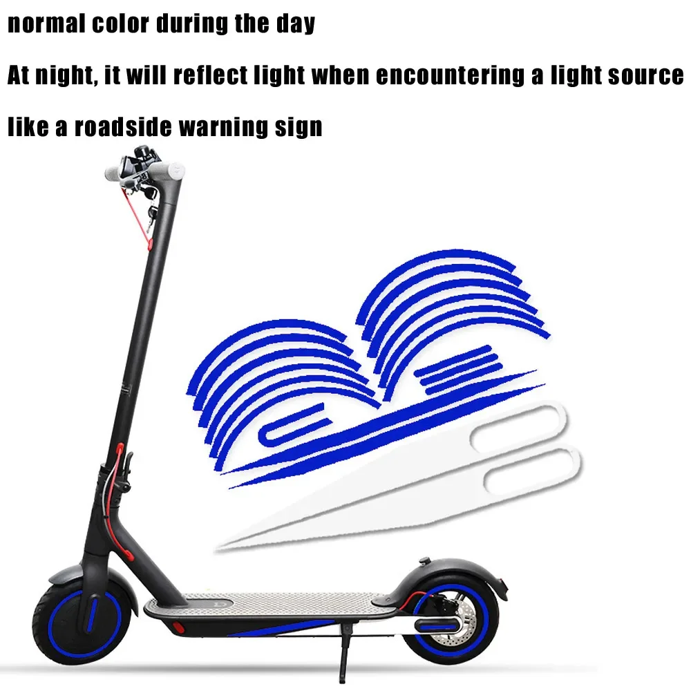 Scooter Body Warning Stickers for Xiaomi Pro 1s M365 Pro2 Electric Scooter Wheel Hub Reflective Waterproof Riding Sticker Cover