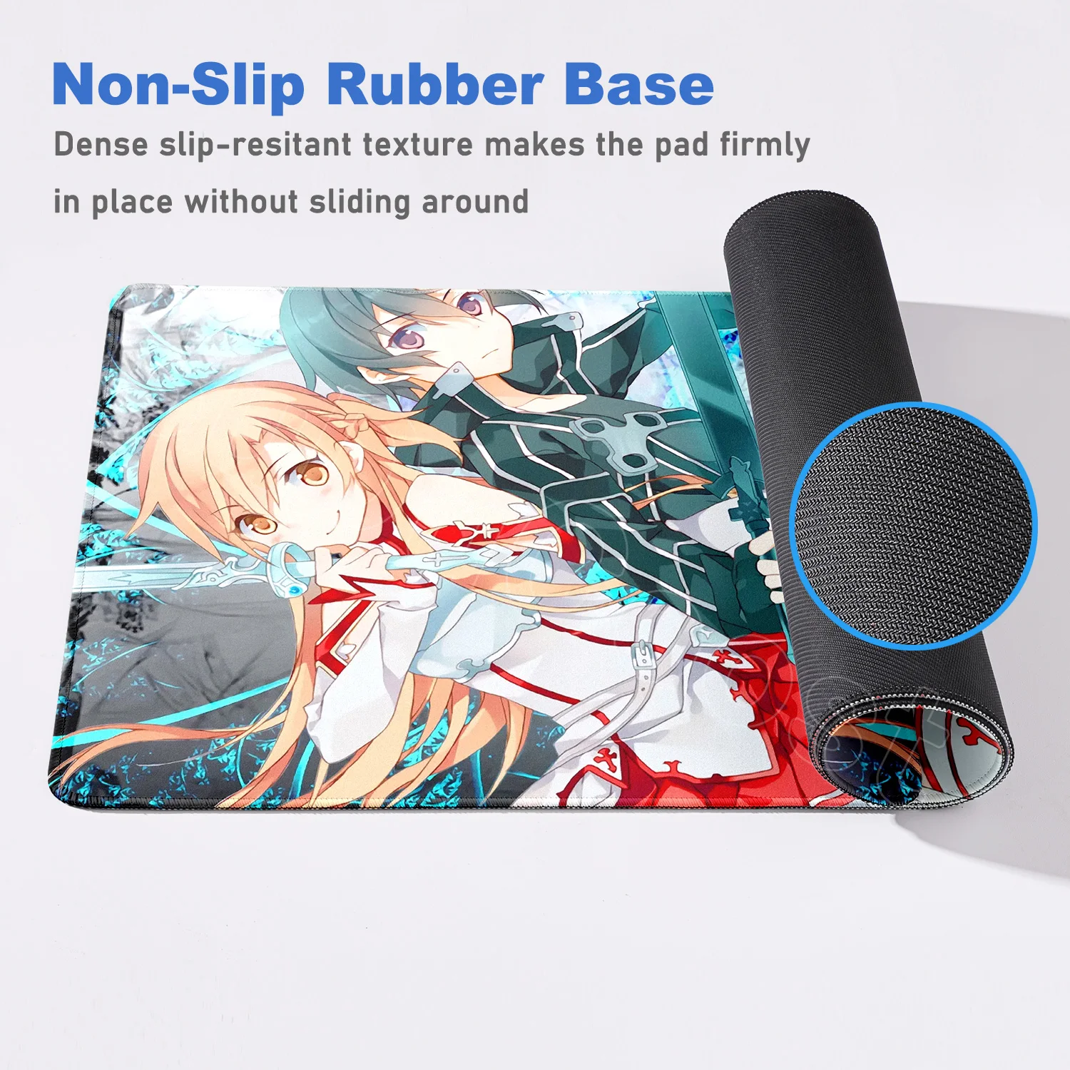 السيف الفن على الانترنت ساو يوكي Asuna أنيمي ماوس الوسادة لعبة كبيرة عدم الانزلاق المطاط دائم ماوس XXL مكتب للحاسوب شخصي حصيرة HD لوحة المفاتيح #5