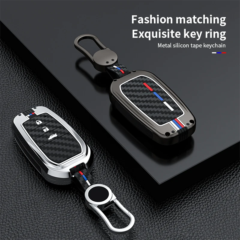 Zinc Alloy Car Key Cover Case For Toyota RAV4 Highland Coralla Hilux Fortuner Land Cruiser Camry Crown Keychain Accessories