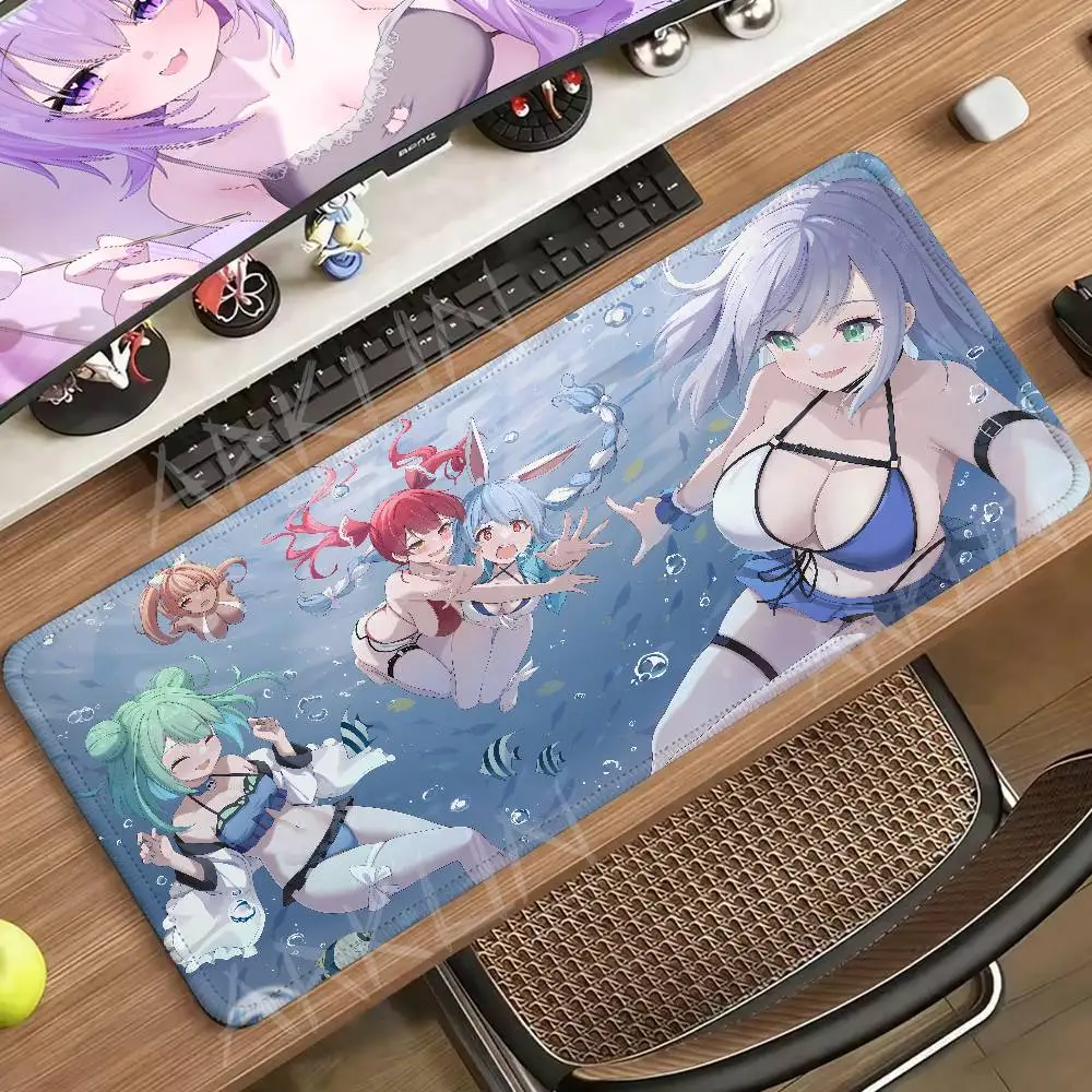 Pretty Hot Girl Houshou Marine Anime Girl Mouse Pad Large Gaming Mousepad Desk Mat XL Keyboard Pad Decor Gamer Desk Accessories