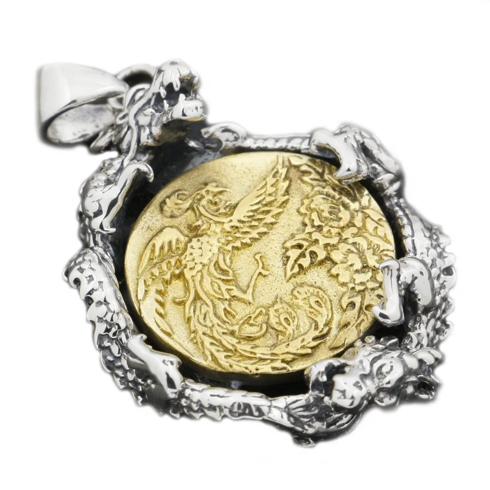 

Brass Phoenix 925 Sterling Silver Dragon Pendant 9F021