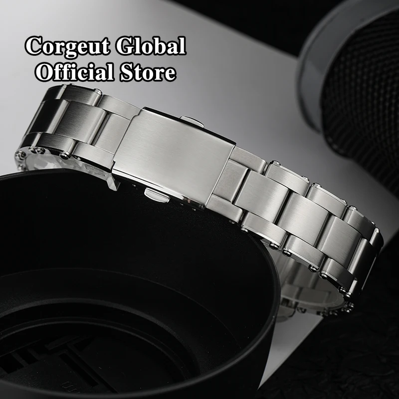 39mm Corgeut Sterile Steel NH35A Black  Dial Men Watch Sapphire Crystal  Ceramics Bezel Automatic Wristwatch Relógio