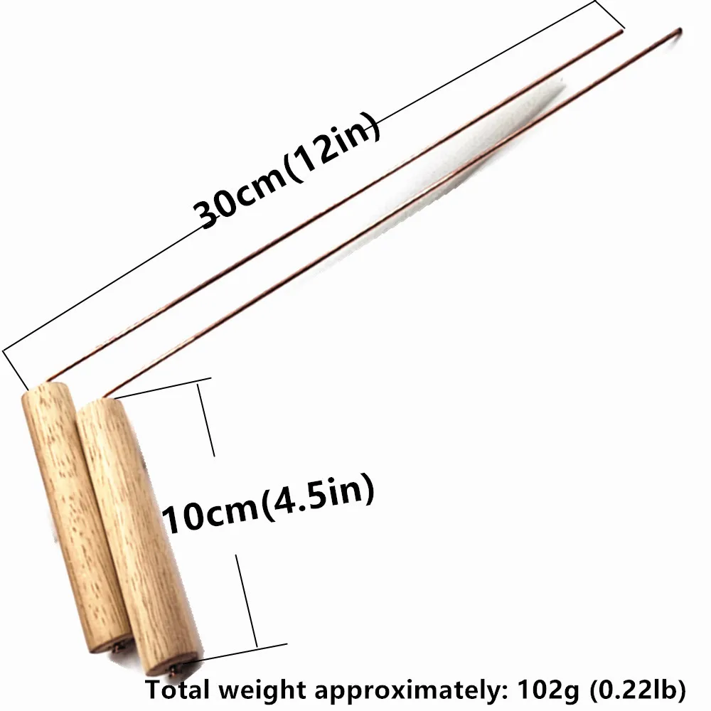 SONGLONG 2 szt. Różdżki 99.99% czysta miedź Premium uchwyty drewniane polowanie na duchy, podziemne wody, złoto, aktywność paranormalna