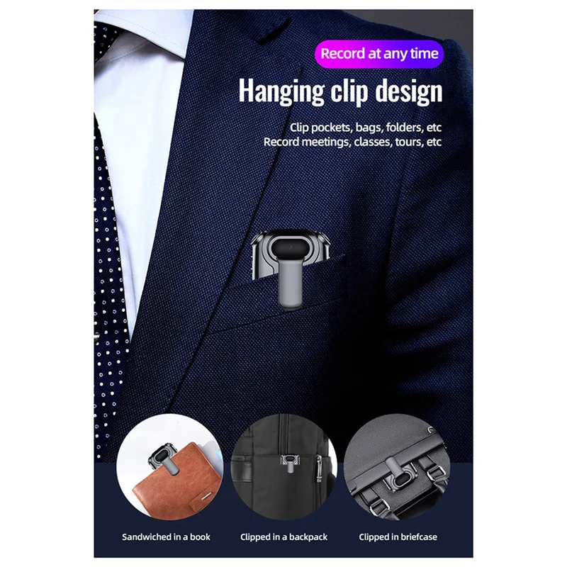 A28Q-Mini Clip Necklace Camera Recorder Loop Recording Forsaving Audio Video Voice Photo Recording Withdisplay Screen With8gb Ca