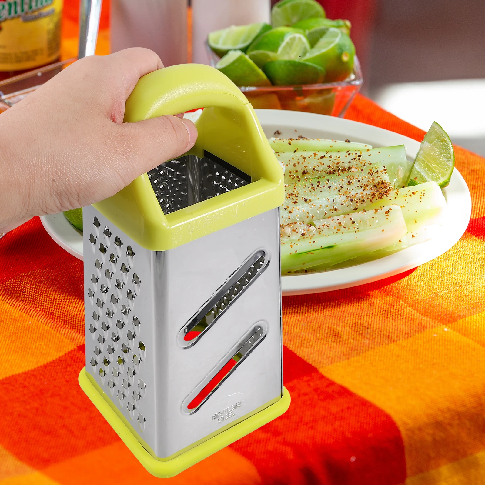 

Vegetable Slicer Stainless Steel Grater Tool Fruit Manual Cheese Box Grater Veggie Chopper Kitchen Supply