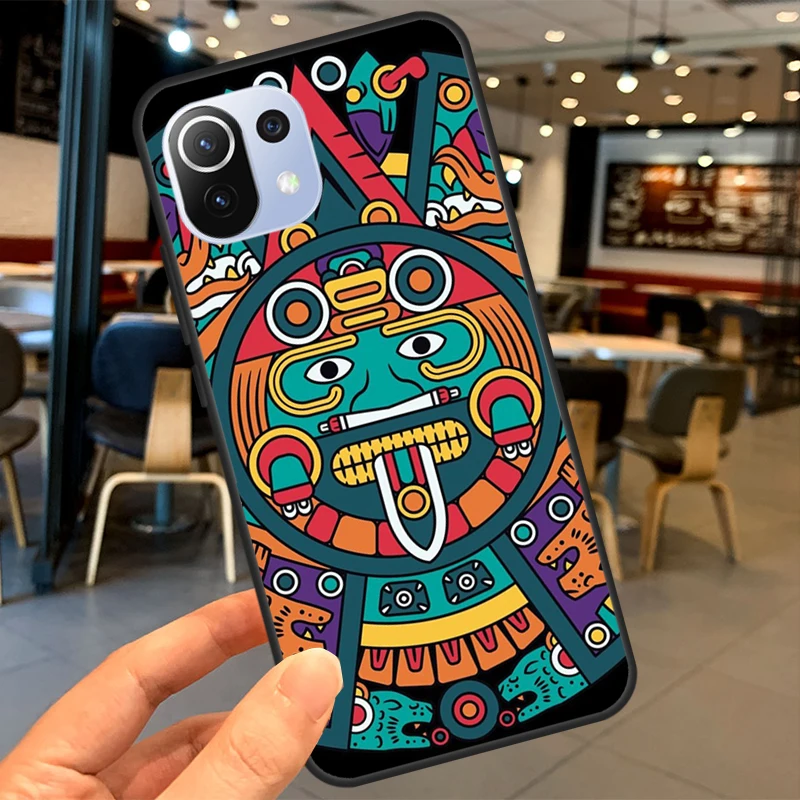 Aztec Calendar Mayan Native Stone For POCO F5 Pro X4 F4 GT C40 M5s F3 X3 X5 Pro Case For Xiaomi 13 12 Lite 12T 11T Pro Cover 