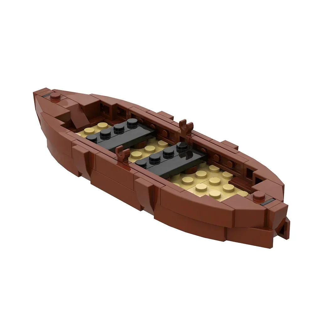 Gobricks MOC pequeño barco Medieval, bloques, figuras militares vikingas, barco de bloques de construcción, barco pirata, velero, acorazado, juguetes de regalo