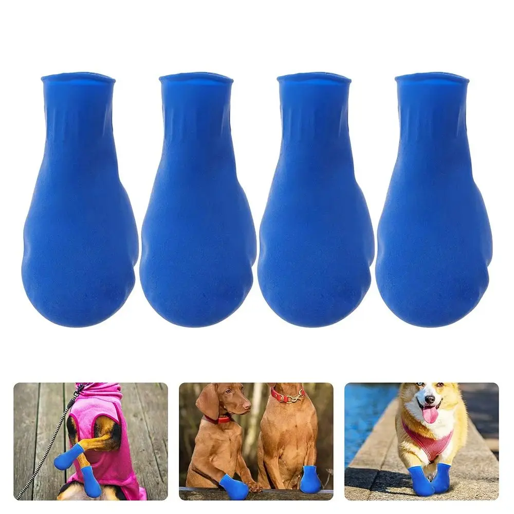

4Pcs New Waterproof Dog Shoes Balloon Rubber Anti-slip Pet Rain Boots Pets Boots for Small Dog Chihuahua Large Dogs