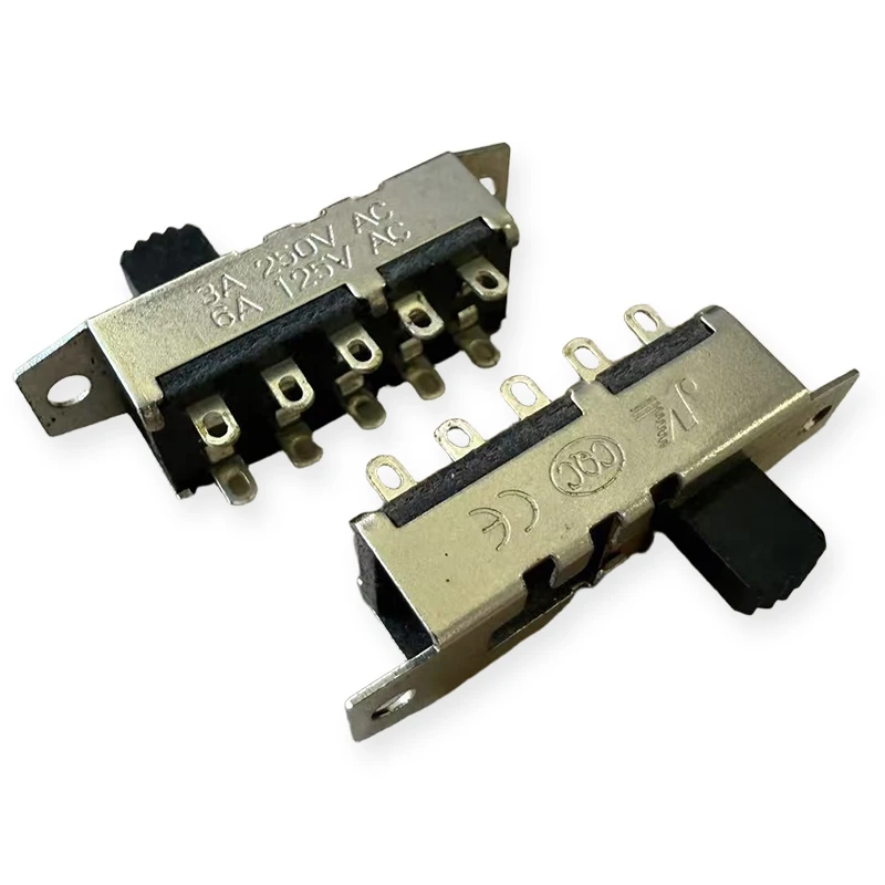 10PCS SS-24H06 (2P4T) Double Row Vertical Plug-In Toggle Switch 3A 250VAC 6A 125VAC 10-Pin 4-Position Slide Hair Dryer Switch