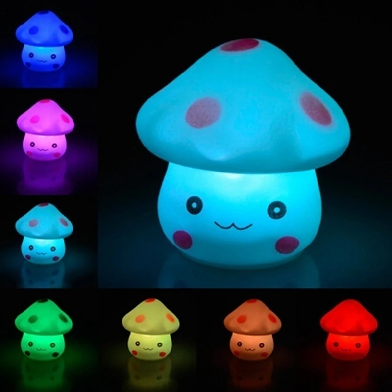 Pack Of 5,LED Novelty Lamp-7 Color Changing Night Light Romantic Mushroom Light For Home Bedroom Child Room,Lamp Decor