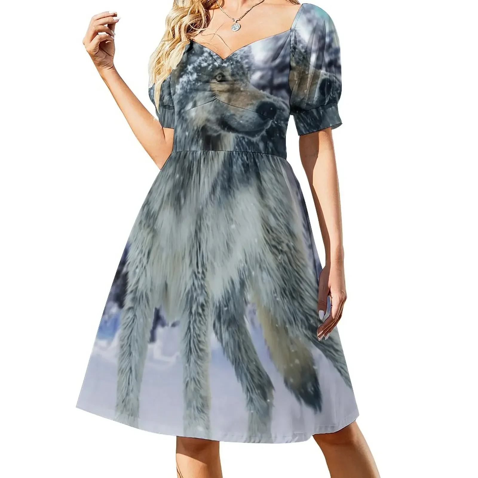 

Wolf Short-Sleeved Dress elegant party dresses for women 2025 womans clothing Dress