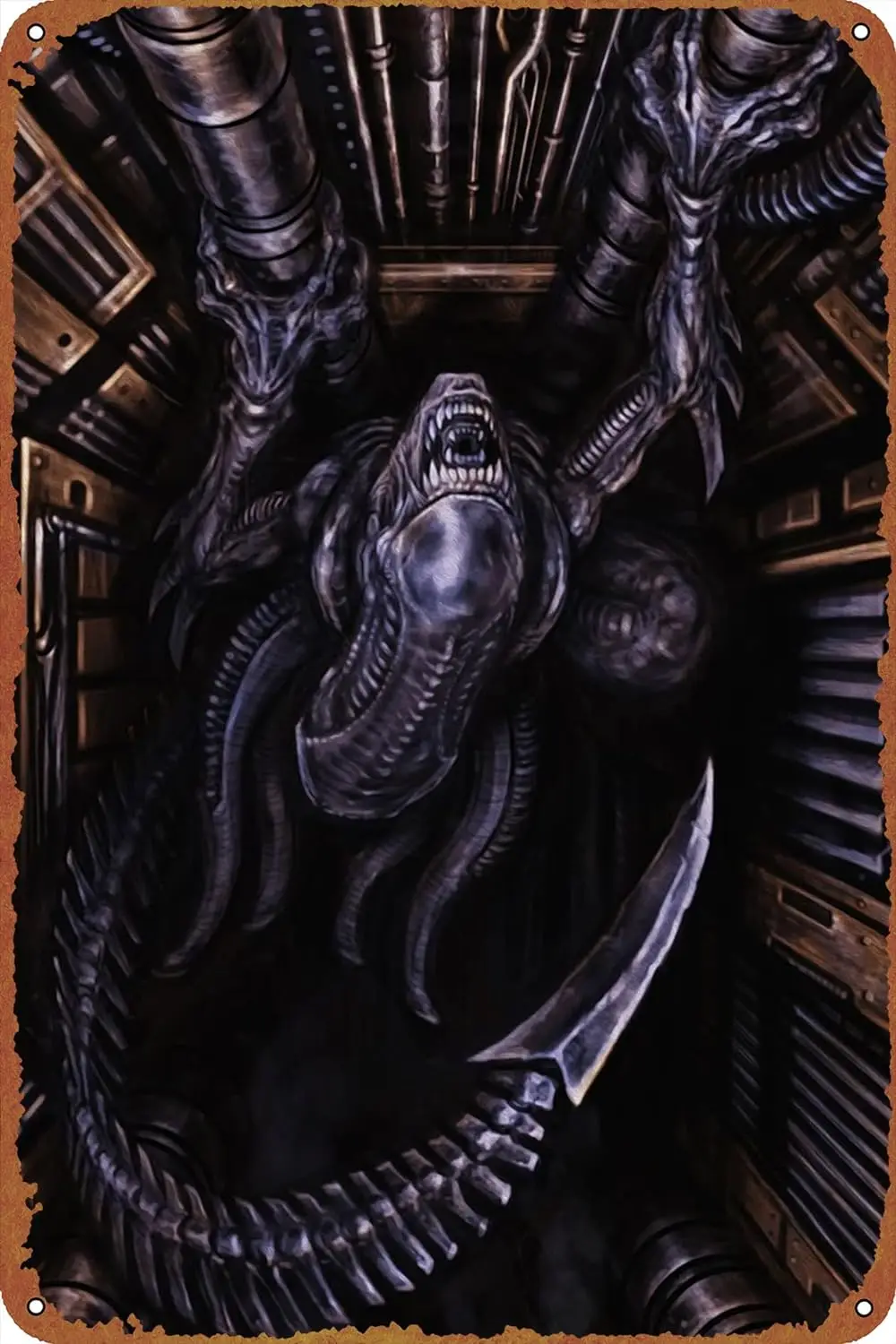 Alien Xenomorph Crawling Movie Poster Tin Metal Sign Vintage Wall Plaque Decor 8x12 Inch sign