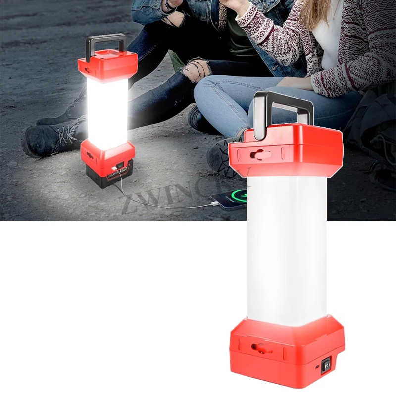 M 18 LED 작업 조명용 손전등 밀워키 18V 리튬 이온 배터리용 전기 토치 스포트라이트 하이 로우 빔 USB 보조베터리 썸네일 7