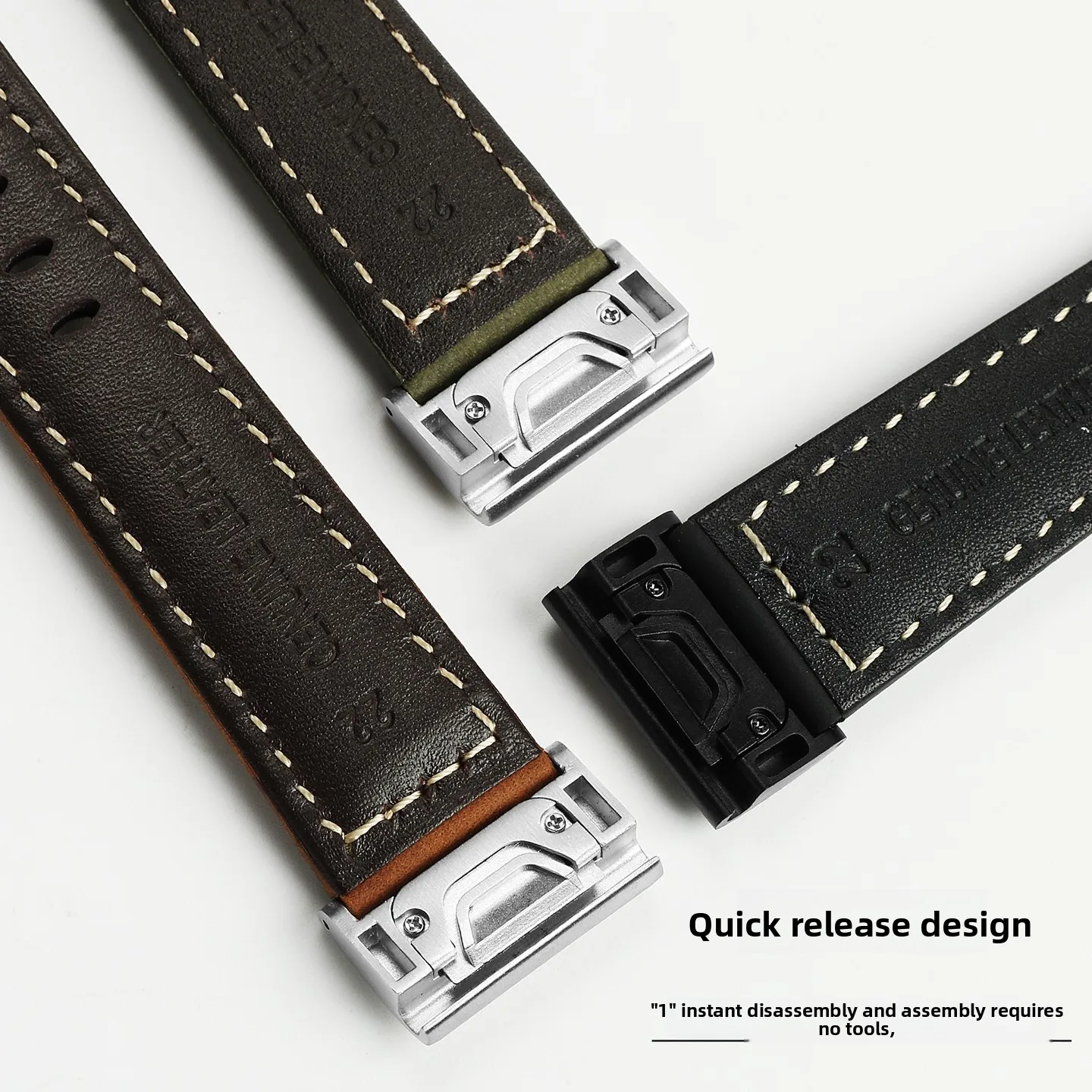 22mm 26mm 프리미엄 송아지 가죽 시계줄 가민 페닉스 8 8X 7 7X 6 6X 프로 3 5 5X 플러스 레트로 천연 가죽 스트랩 팔찌 남성용