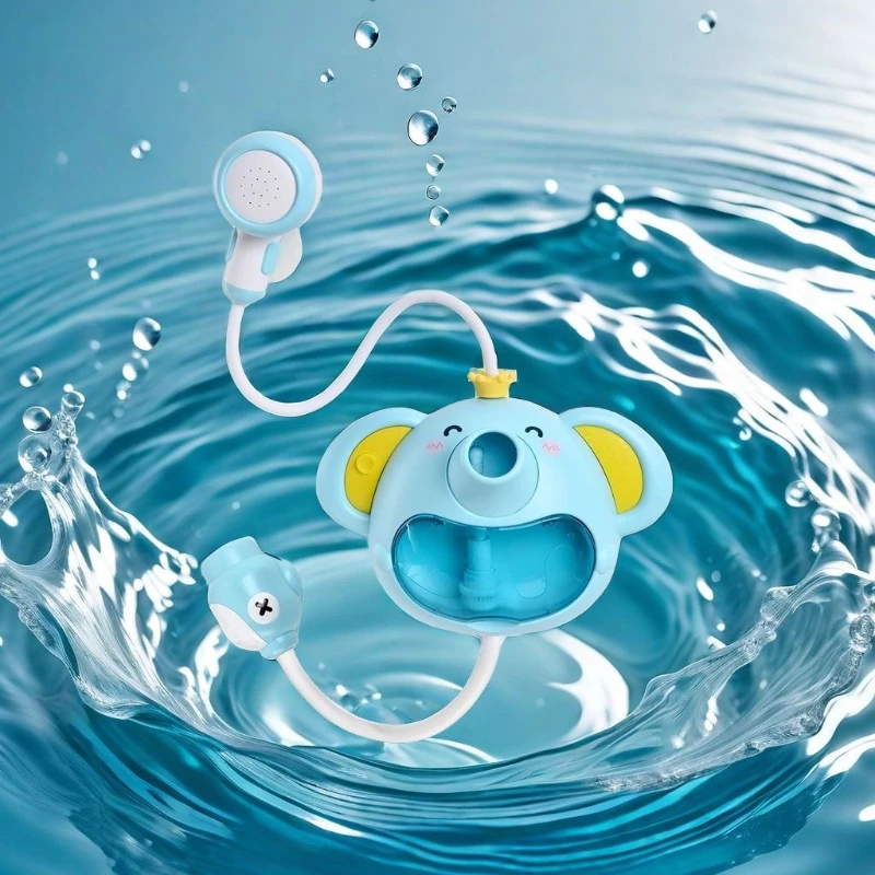 آلة فقاعات الاستحمام الكهربائية على شكل فيل: قطعة أثرية للعب المائي 2 في 1 للأطفال، مثالية لمتعة وقت الاستحمام، آمنة ومتينة